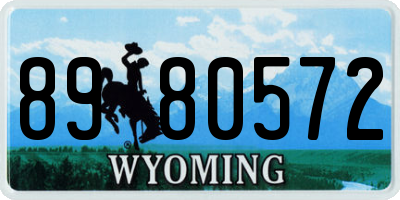 WY license plate 8980572