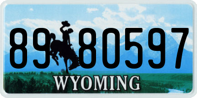 WY license plate 8980597