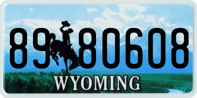 WY license plate 8980608