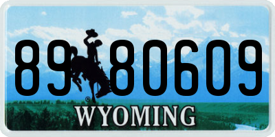 WY license plate 8980609
