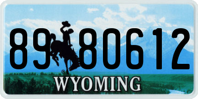 WY license plate 8980612