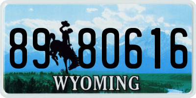 WY license plate 8980616
