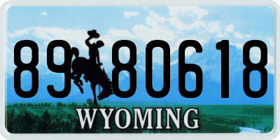 WY license plate 8980618