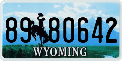 WY license plate 8980642