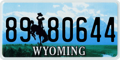 WY license plate 8980644