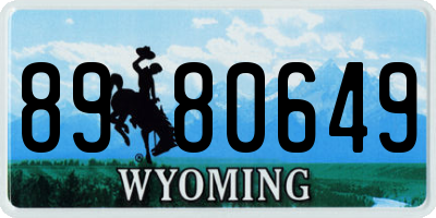 WY license plate 8980649