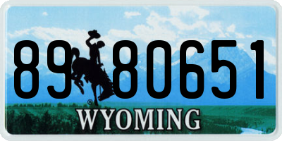 WY license plate 8980651