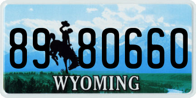 WY license plate 8980660