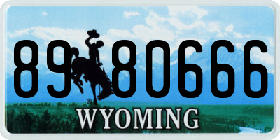 WY license plate 8980666