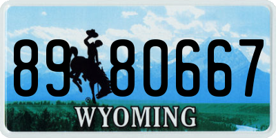 WY license plate 8980667