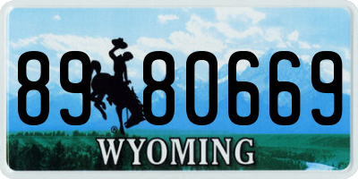WY license plate 8980669