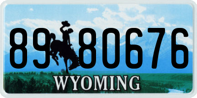 WY license plate 8980676