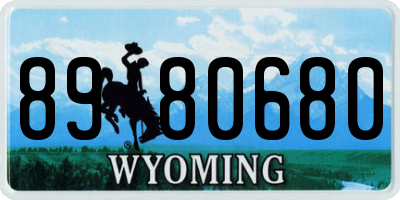 WY license plate 8980680