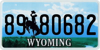 WY license plate 8980682