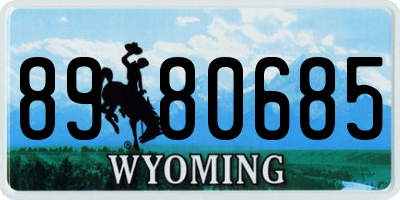 WY license plate 8980685
