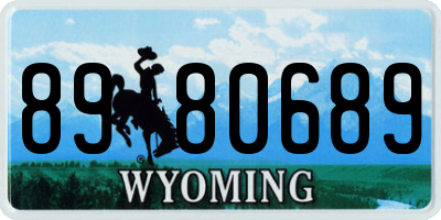 WY license plate 8980689