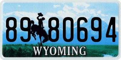 WY license plate 8980694
