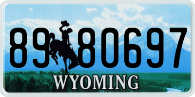 WY license plate 8980697