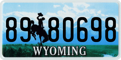 WY license plate 8980698