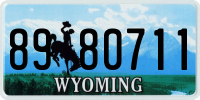 WY license plate 8980711