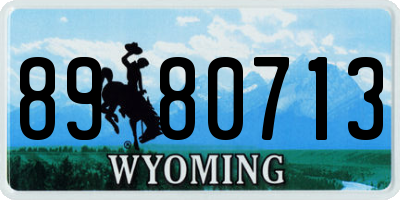 WY license plate 8980713
