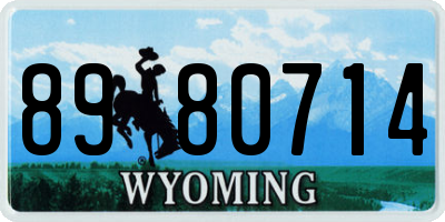 WY license plate 8980714