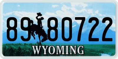 WY license plate 8980722