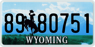 WY license plate 8980751