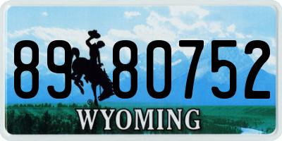 WY license plate 8980752