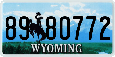 WY license plate 8980772