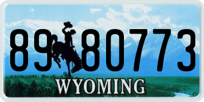 WY license plate 8980773