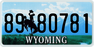 WY license plate 8980781