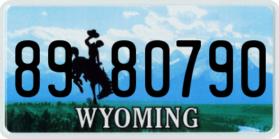 WY license plate 8980790