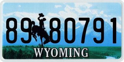 WY license plate 8980791