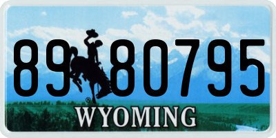WY license plate 8980795