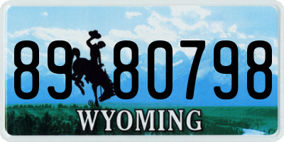 WY license plate 8980798