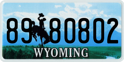 WY license plate 8980802