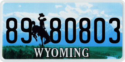 WY license plate 8980803
