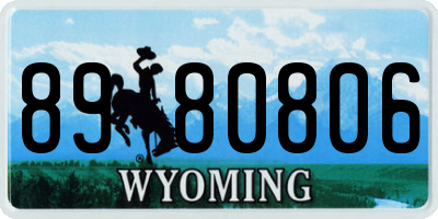 WY license plate 8980806