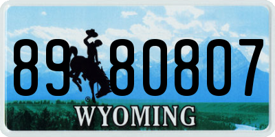 WY license plate 8980807