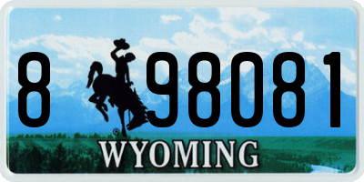 WY license plate 898081