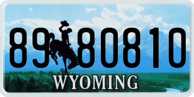 WY license plate 8980810