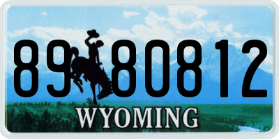 WY license plate 8980812