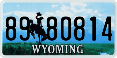 WY license plate 8980814
