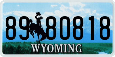 WY license plate 8980818