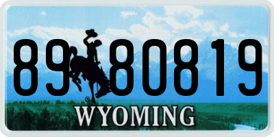 WY license plate 8980819