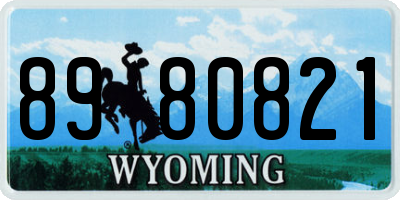 WY license plate 8980821