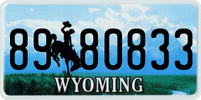 WY license plate 8980833