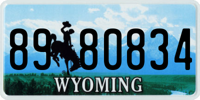WY license plate 8980834