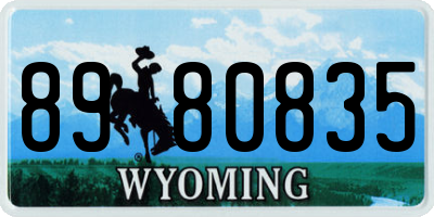 WY license plate 8980835